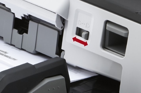 Detailed image of scanner's manual mode switch